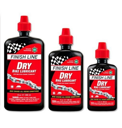 Finish Line Dry Chain Lube With Non Stick Ceramic Tech - Drip Bottle All Sizes