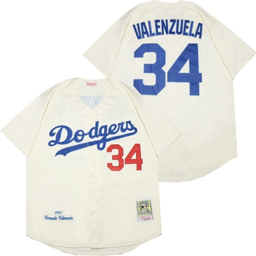 Los Angeles Dodgers Fernando Valenzuela #34 2020 Mlb White Jersey
