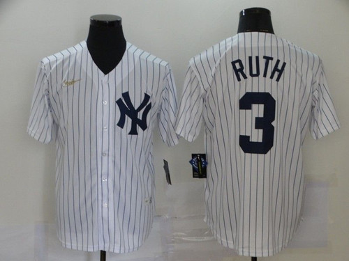 New York Yankees Babe Ruth #3 2020 Mlb White Jersey