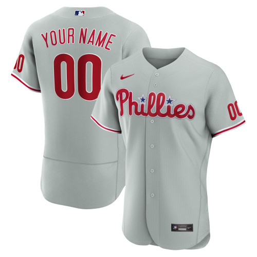 Philadelphia Phillies Nike Replica Replica Road  Custom Jersey - Gray