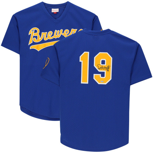 Robin Yount Milwaukee Brewers Fanatics Autographed Royal Mitchell & Ness Replica BP Jersey with "HOF 99" Inscription