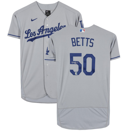 Mookie Betts Los Angeles Dodgers Fanatics  Autographed Gray Nike Replica Replica  Jersey