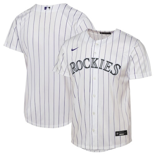 Youth Colorado Rockies  Nike White Home Replica Jersey