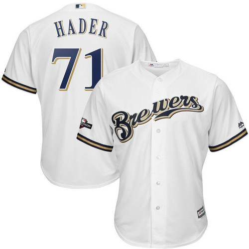 Josh Hader Milwaukee Brewers Majestic 2021 Postseason Cool Base Player Jersey White