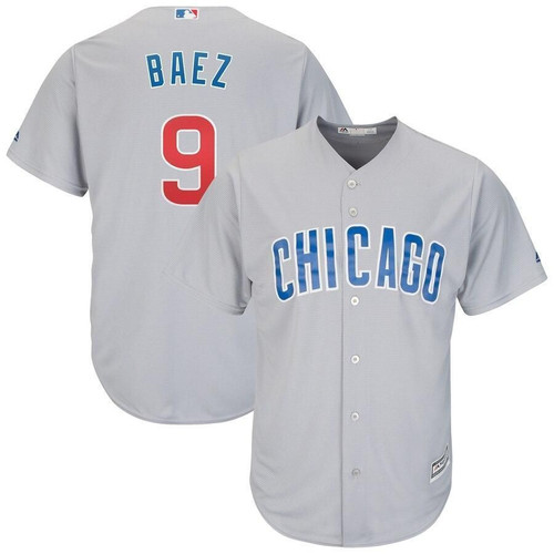 Javier Baez Chicago Cubs Majestic Away Cool Base Player Replica Gray 3D Jersey
