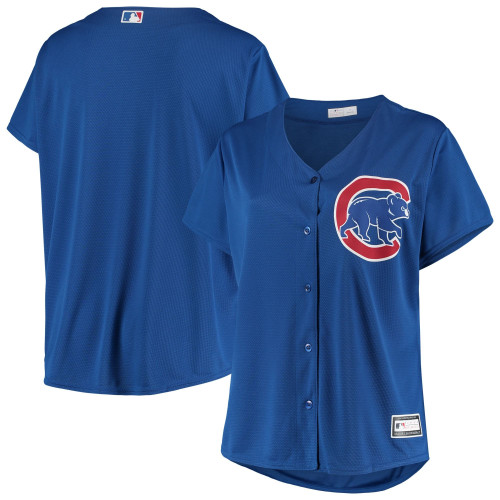 WomenS Royal Chicago Cubs Plus Size Sanitized Replica Team Jersey