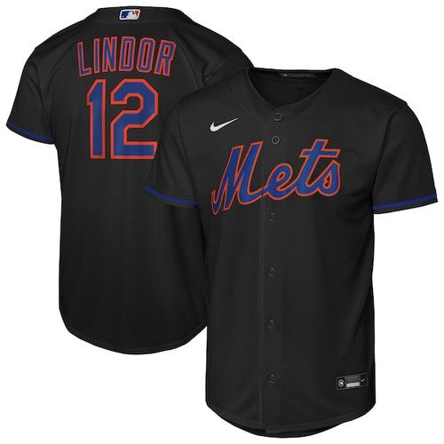 Youth New York Mets Francisco Lindor Nike Black Alternate Replica Jersey