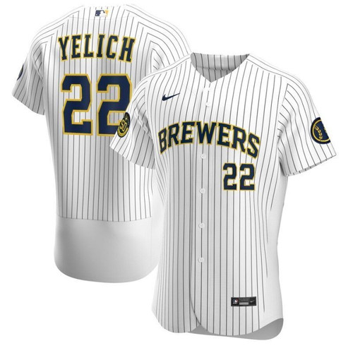 Milwaukee Brewers Christian Yelich #22 2020 Mlb White Jersey