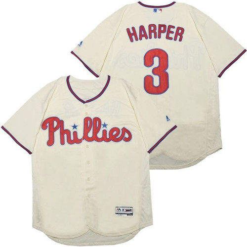 Philadelphia Phillies Bryce Harper #3 2020 Mlb White Jersey