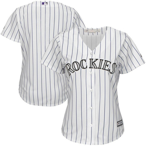 Colorado Rockies Majestic Womens Home Cool Base Team Jersey White/Purple 2021