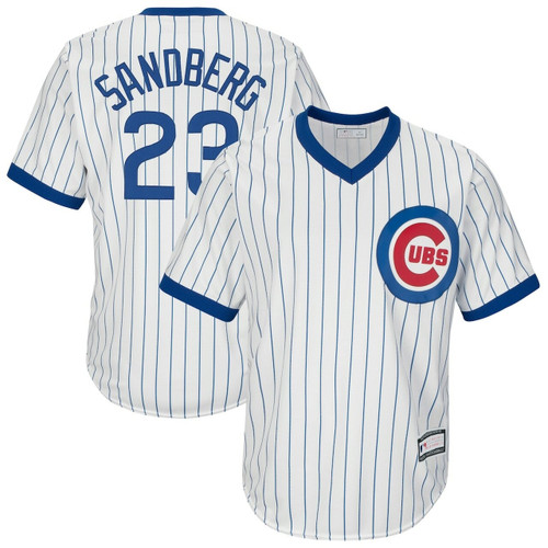 MenS Chicago Cubs Ryne Sandberg White/Royal Home Cooperstown Collection Player Baseball Jersey Mlb Baseball Jersey612