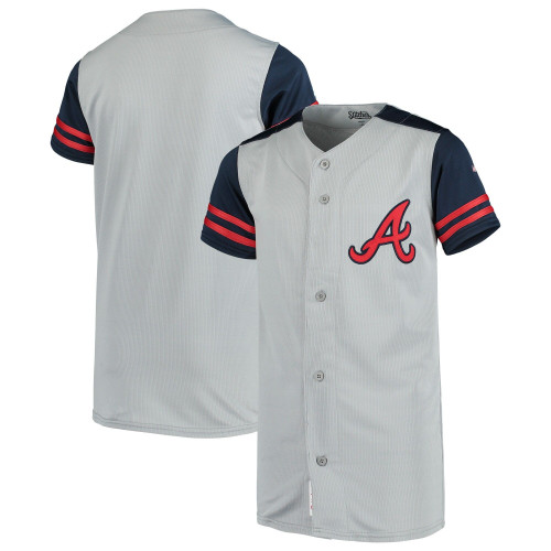 Stitches Gray/Navy Atlanta Braves Team Jersey