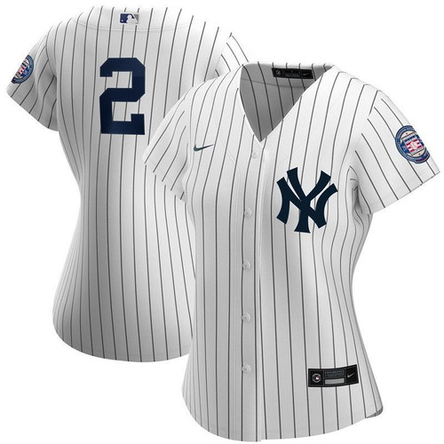 New York Yankees Derek Jeter 2 2021 Mlb White Womens Jersey Jersey