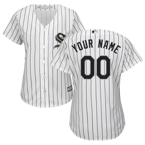 Chicago White Sox Majestic Womens Home Cool Base Custom Jersey White/Black 2019 All-Over Print