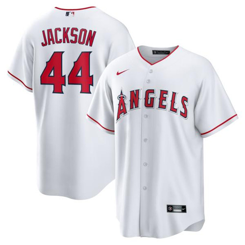 Men's Los Angeles Angels Reggie Jackson Nike White Home Retired Player Replica Jersey