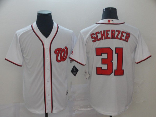 Washington Nationals Max Scherzer #31 White Jersey