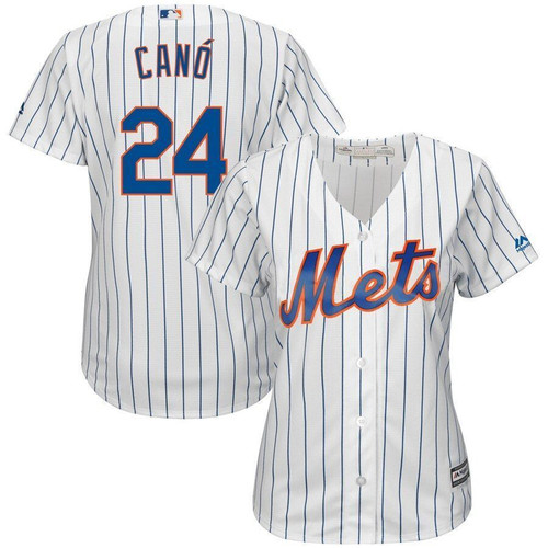 Robinson Cano New York Mets Majestic Womens Home Cool Base Player Jersey White/Royal 2021