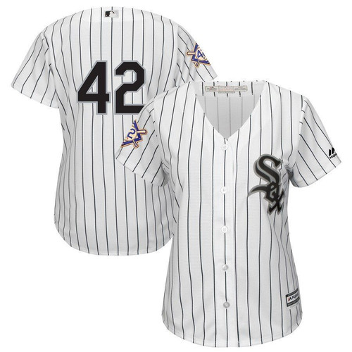 Chicago White Sox Majestic Womens 2019 Jackie Robinson Day Official Cool Base Jersey White 2019