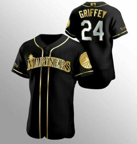 Ken Griffey Jr. Seattle Mariners Golden Black All Over Print Baseball Jersey For Fans