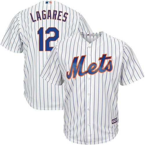Juan Lagares New York Mets Majestic Official Cool Base Player Jersey White 2019