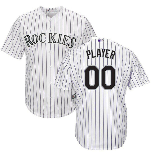 Colorado Rockies Majestic Home Cool Base Custom Jersey White 2019