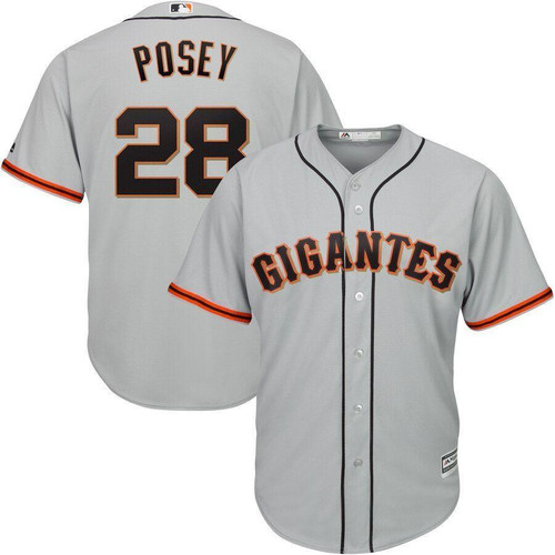 Buster Posey San Francisco Giants Majestic Road Hispanic Heritage Cool Base Player Jersey Gray 2019
