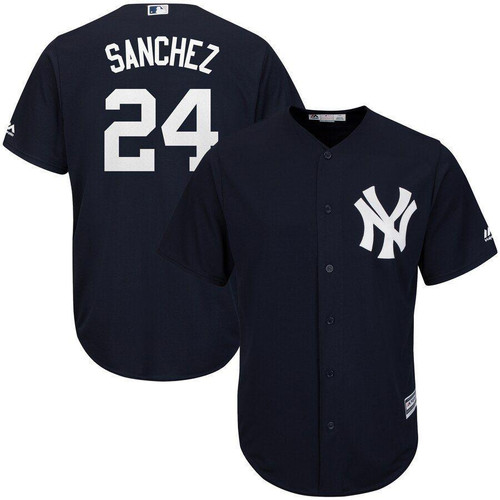 Gary Sanchez New York Yankees Majestic Fashion Official Cool Base Player Jersey Navy 2019