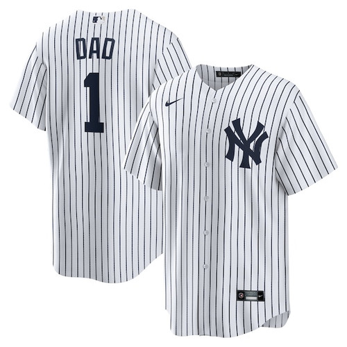 Men's New York Yankees  Nike White #1 Dad Home Replica Jersey