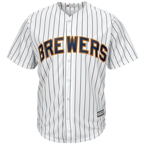 Milwaukee Brewers Majestic Official Cool Base Jersey White 2019