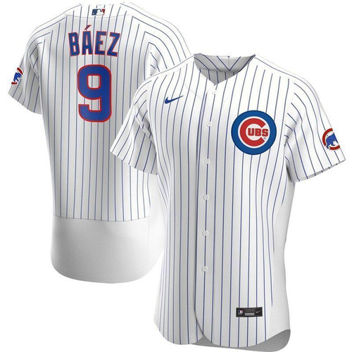 Chicago Cubs Javier Bï¿½ez #9 2020 MLB White Jersey