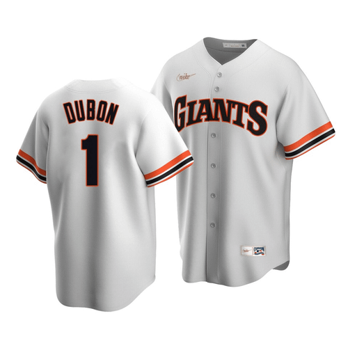 Men'S San Francisco Giants Mauricio Dubon #1 Cooperstown Collection White Home Jersey