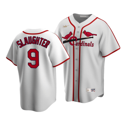 Men'S St. Louis Cardinals Enos Slaughter #9 Cooperstown Collection White Home Jersey