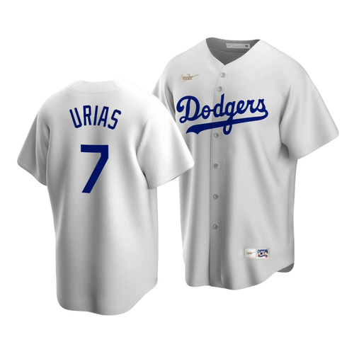 Men'S Los Angeles Dodgers Julio Urias #7 Cooperstown Collection White Home Jersey