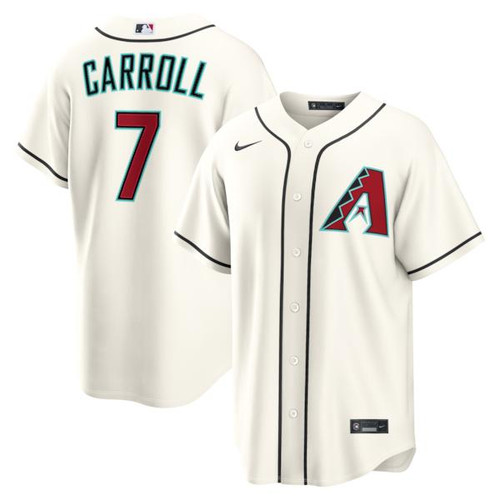 Men's Arizona Diamondbacks Corbin Carroll Nike Cream Home Replica Jersey