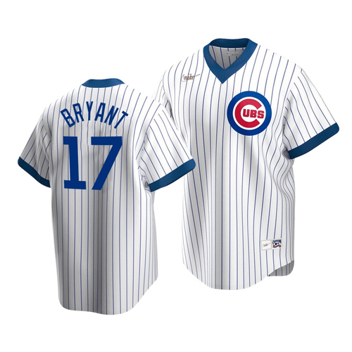Men'S Chicago Cubs Kris Bryant #17 Cooperstown Collection White Home Jersey