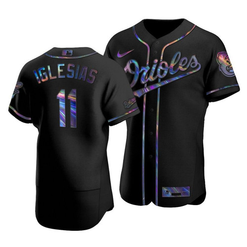 Men'S Baltimore Orioles Jose Iglesias #11 Iridescent Logo Holographic Limited Jersey Black