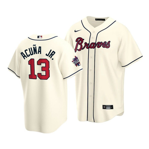 Atlanta Braves Ronald Acuna Jr. #13 2021 Mlb All-Star Game Patch Jersey Cream