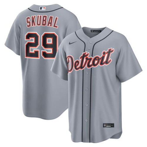 Men's Detroit Tigers Tarik Skubal Nike Gray Road Replica Jersey