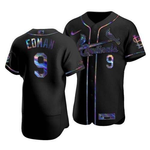 Men'S St. Louis Cardinals Tommy Edman #9 Iridescent Logo Holographic Limited Jersey Black