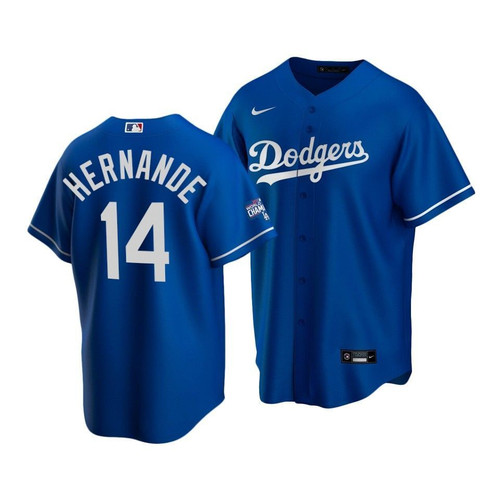 Men'S Los Angeles Dodgers Enrique Hernandez #14 2020 World Series Champions Royal Replica Alternate Jersey