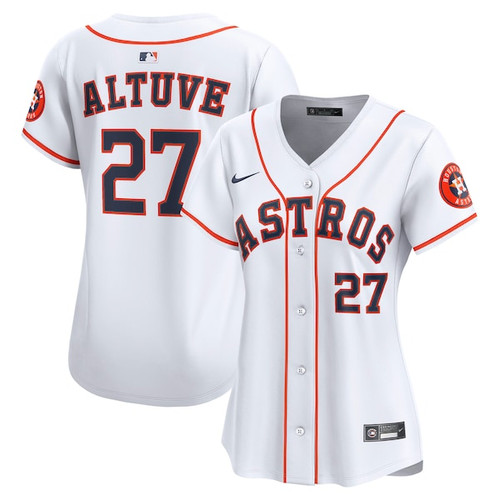 Women's Houston Astros Jose Altuve Nike White Home Limited Player Jersey