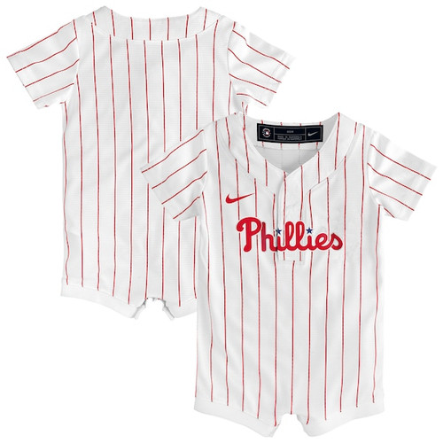 Infant Philadelphia Phillies Nike White Home Replica Romper Jersey