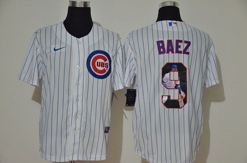 Chicago Cubs Javier Baez #9 2020 Mlb White Jersey