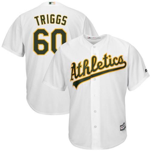 Andrew Triggs Oakland Athletics Majestic Home Cool Base Jersey White 2019