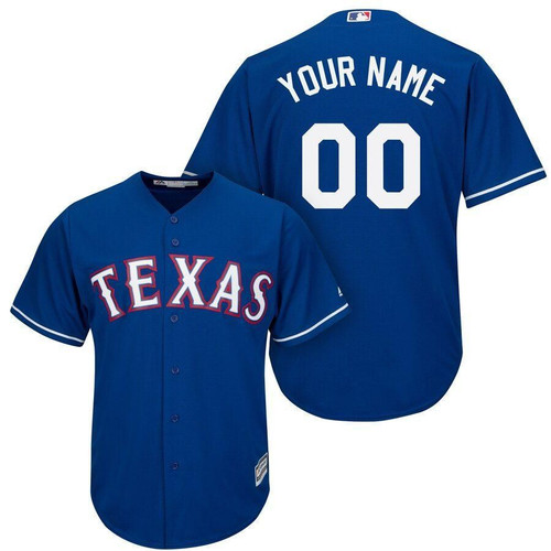 Texas Rangers Majestic Cool Base Custom Jersey Royal 2019