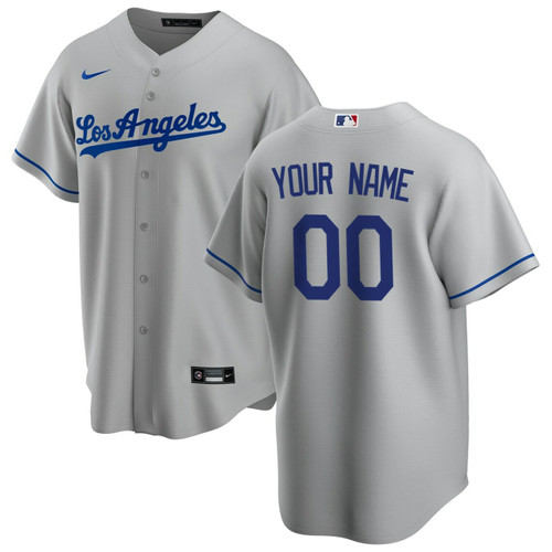 Men'S Los Angeles Dodgers Gray Road Custom Baseball Jersey Mlb Baseball Jersey78