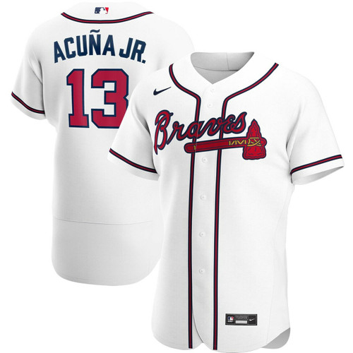 Men'S Atlanta Braves Ronald Acuna Jr. White Home Player Baseball Jersey Mlb Baseball Jersey468