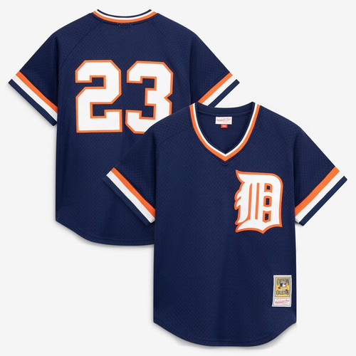 Men's Detroit Tigers Kirk Gibson Mitchell & Ness Navy  Batting Practice Jersey