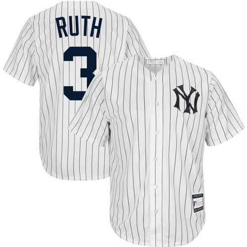 Men'S New York Yankees Babe Ruth White Big & Tall Home Cooperstown Collection Player Baseball Jersey Mlb Baseball Jersey255