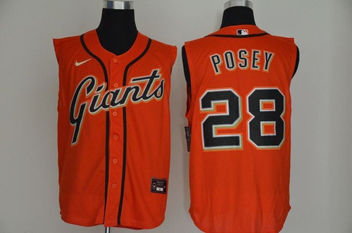 San Francisco Giants Buster Posey #28 2020 Mlb Orange Jersey